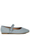 Women's Classic Denim Pin Buckle Ballerinas in Blue - 2