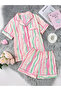 Pink Striped Shirt and Shorts Pyjama Set