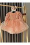 Aden Sequined Glitter Tulle Puffy Birthday Party Costume Long Sleeve Dress for Girls
