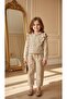 Girl's Ruffle Detailed 2-Piece Denim Set-Beige