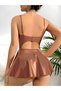 Rochie de damă cu aspect de piele, decoltată - 2