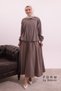 Zipper Detailed Shirt Collar Woven Skirt Hijab Suit 1180 – Form Series