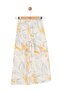 Girl's 4-8 Years Old Patterned Linen Palazzo Trousers Cream - 5
