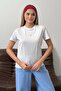 Women's 100% Cotton T-Shirt with Key Accessory White - 26Y 26515 - 3