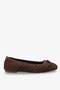 Carlot Women's Genuine Leather Ballerinas - Brown Suede