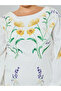 Plus Size Floral Print Balloon Sleeves A-Line Maxi Dress - 4
