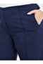 Plus Navy Blue Wide Leg Pants with Pintuck Detail - 3
