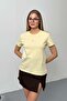 Women's 100% Cotton T-Shirt with Key Accessory Yellow - 26Y 26515 - 3