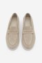 Women's Genuine Leather Lace Detail Penny Loafer Daily Shoe Ginar Beige Suede - 7