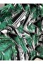 Women's Green Tropical Patterned Tie-Up Pareo – Beach & Bikini Top Beach Skirt - 2