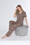 Buttoned Women's Leopard Pajama Set