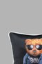 Cushion Cover 45X45 cm Teddy Bear Patterned – Babyface Fabric with White Piping and Hidden Zipper - 4