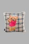 Cushion Cover 45X45 cm Teddy Bear Patterned – Babyface Fabric with White Piping and Hidden Zipper - 5