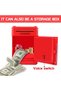 Electronic Money Bank for Kids - Password Lock, Auto Cash Scroll, ATM-Style Piggy Bank (Red) - 3