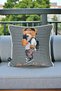 Cushion Cover 45X45 cm Teddy Bear Patterned – Babyface Fabric with White Piping and Hidden Zipper