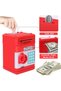 Electronic Money Bank for Kids - Password Lock, Auto Cash Scroll, ATM-Style Piggy Bank (Red) - 4