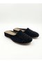 Women's Black Suede Stone House Slippers with Black Stone Detail, Non-Slip, Silent Sole, Stylish and Comfortable - 7