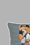 Cushion Cover 45X45 cm Teddy Bear Patterned – Babyface Fabric with White Piping and Hidden Zipper - 5