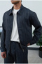 Men's striped zipper jacket - tie-front pants (top-bottom set) - 3