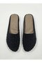 Women's Black Suede Stone House Slippers with Black Stone Detail, Non-Slip, Silent Sole, Stylish and Comfortable - 5
