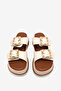 Women's Beige Comfortable Fit High Sole Buckle Slippers - 2