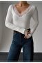 V-Neck Lace Detailed No-Show Blouse