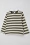 Baby Boy Long Sleeve T-Shirt with Placket Stripes 9 Months-3 Years, Khaki Green - 3