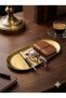 Gold Metal Oval Presentation Tray - Stainless Steel Decorative Coffee and Tea Serving Tray - Promise Engagement Tray - 7
