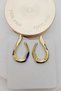 Wavy Çengel Gold Women's Earrings Ultra Light (4.5cm) - 3