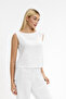 Muslin Blouse - Women's Muslin Pompom Patterned Strap Blouse - 1045