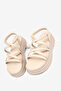 Women's Beige Comfortable High-Sole Cross Sandals - 2