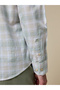 The Sage Check Green Cotton Checks Shirt Comfort Fit - 6