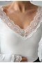 V-Neck Lace Detailed No-Show Blouse - 3
