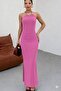 Tie neck backless dress - 3