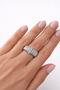 Silver Color Steel Zircon Stone Ring – Adjustable Stylish Women's Ring