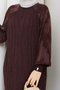 Women's Spider Web Patterned Sleeve Silk Kupra Mercerized Knitwear Dress - 4