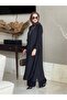 Cotton/Viscose and Chiffon Fabric Double Set-Black