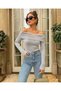 Women's Madonna Collar Low Sleeve Knitwear Blouse - 7