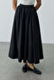 Ruched Detailed Maxi Skirt Black - 5