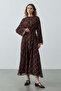Plaid Tie Dress Brown - 2
