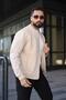 Bomber Knitwear Textured College Jacket with Sleeve Detail - 3