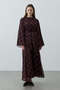 Plaid Tie Dress Burgundy - 4