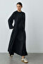 Part Detailed Modal Dress Black - 3