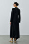 Part Detailed Modal Dress Black - 7