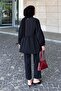 Ruffled Blouse Trousers Set Black - 4