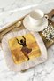 Ethnic Mosaic Fringed Presentation Napkin - Stylish Bohemian Gold-Colored Patterned Coffee Presentation Napkin - 7
