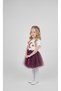 Girl's April 23 October 29 Performance Outfit Star and Moon Short Sleeve White T-Shirt Purple Tutu Skirt Set - 2
