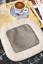 Luxury Square Fringed Decorative Fabric Napkin - Bohemian Beige Cream Coaster Tissue with Zebra Edge - 2