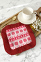 Nordic New Year Motif Fringed Presentation Napkin-Winter Celebration Bohemian Red and White Coaster Tissue - 6