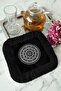 Luxurious Fringed Bohemian Presentation Napkin with Mandala Motif - Black and White Bohemian Tableware Coaster Napkin - 4